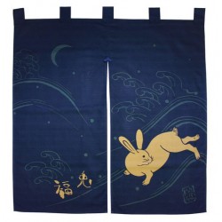 Noren japonais lapin 83x90 cm | Usagi coton Japon