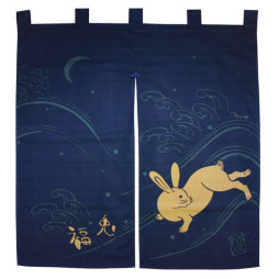 Noren japonais lapin 83x90 cm | Usagi coton Japon