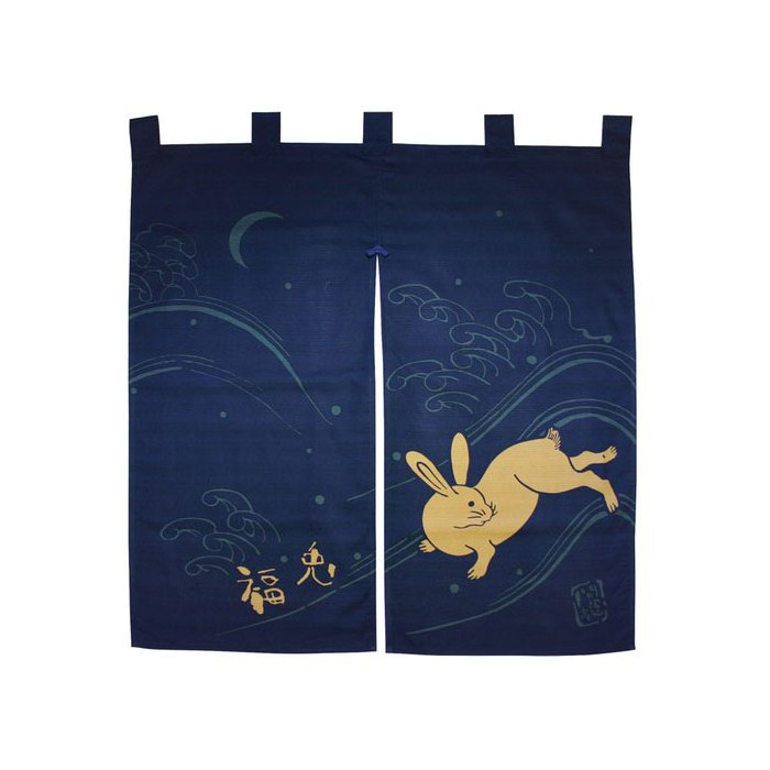 Noren japonais lapin 83x90 cm | Usagi coton Japon