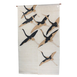 Rideau japonais en chanvre Héron