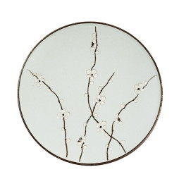 Assiette japonaise ronde Sakura ∅26 cm en grès vert d’eau
