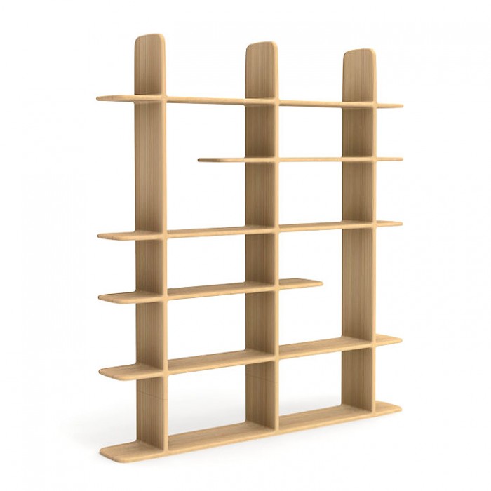 Bibliothèque TÉHÈME TRIPLE en bois massif DRUGEOT MANUFACTURE Made in France