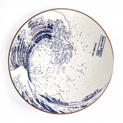 Coupe japonaise motif vague Hokusai vue dessus avec décor intérieur