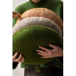 Coussin NOMADE – Coussin rond en feutre & kapok | MUSKHANE