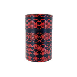Boîte à thé japonaise Nami vagues rouges 200 g | Futon Shop Suisse