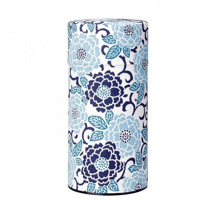 Boîte à thé japonaise Sakura bleu 200 g | Futon Shop Suisse