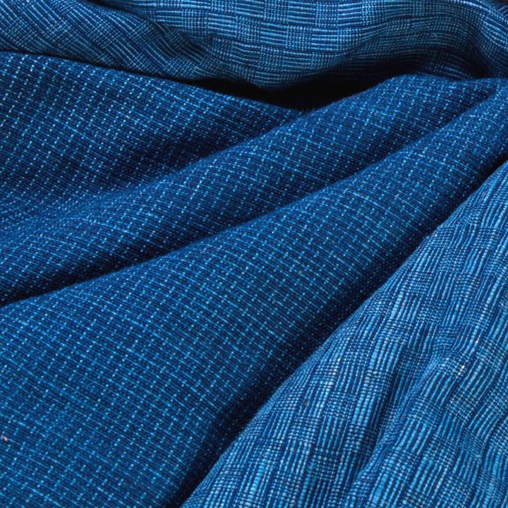 Zabuton indigo naturel Dhammarts – tapis de méditation tissé main