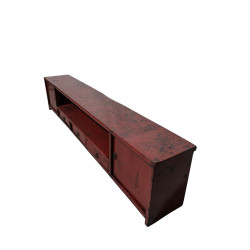 Meuble Kang – Vieux pin rouge laqué | Élégance brute et vibrante