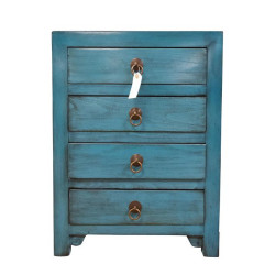 Commode bleue – Meuble d’appoint compact | Inspiration asiatique