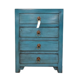 Commode bleue – Meuble d’appoint compact | Inspiration asiatique