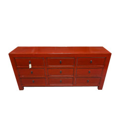 Commode rouge – Grand meuble asiatique | Élégance et caractère