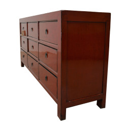 Commode rouge – Grand meuble asiatique | Élégance et caractère