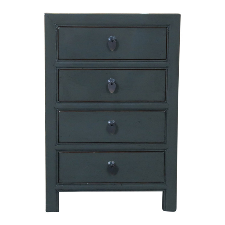 Petite armoire gris foncé – 4 tiroirs en bois | Design sobre et fonctionnel