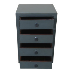 Petite armoire gris foncé – 4 tiroirs en bois | Design sobre et fonctionnel