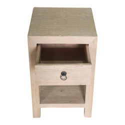 Table d’appoint en pin naturel – Meuble avec étagère | Style rustique chic