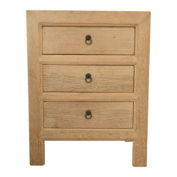 Petite commode bois recyclé – 3 tiroirs naturels | Mobilier authentique