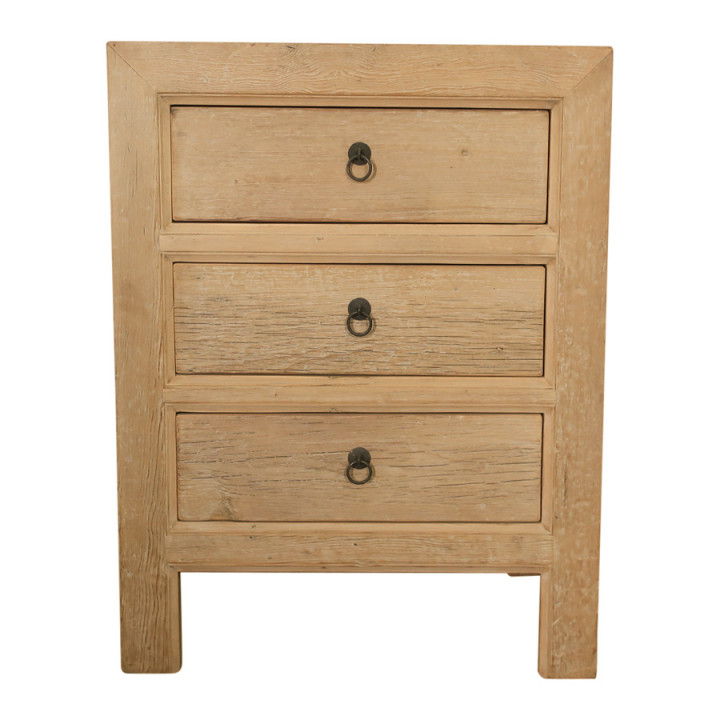 Petite commode bois recyclé – 3 tiroirs naturels | Mobilier authentique