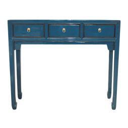 Console bleue en peuplier – Design simple & fonctionnel