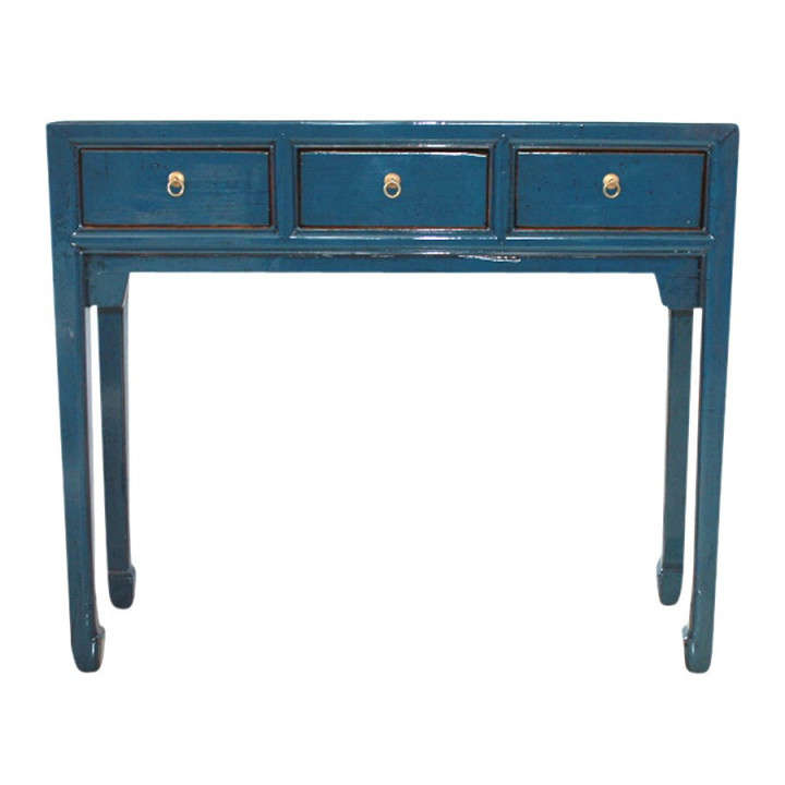 Console bleue en peuplier – Design simple & fonctionnel