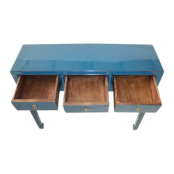 Console bleue en peuplier – Design simple & fonctionnel