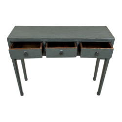 Console grise en peuplier – Design simple & fonctionnel