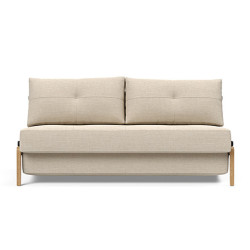 Modulable avec une structure en métal, pieds et accoudoirs en chêne massif.