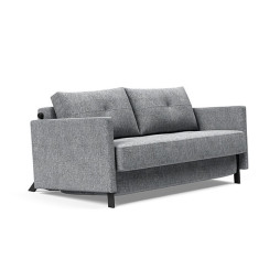 Modulable avec une structure en métal, pieds et accoudoirs en chêne massif.