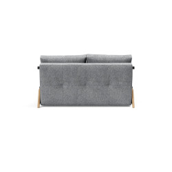 Modulable avec une structure en métal, pieds et accoudoirs en chêne massif.