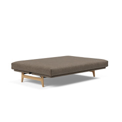 Canapé convertible Aslak Wood Nordic brun cèdre position lit 140x200