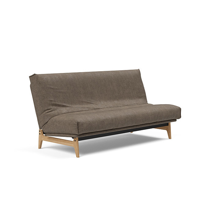 Canapé convertible Aslak Wood Nordic brun cèdre vue de face