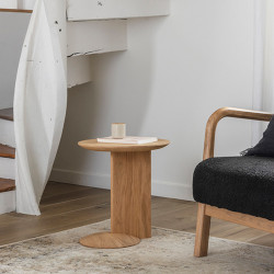 ARONDE bout de canapé PM en chêne masssif  made by DRUGEOT France