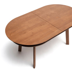 Table ovale PARATI en chêne teinté noyer