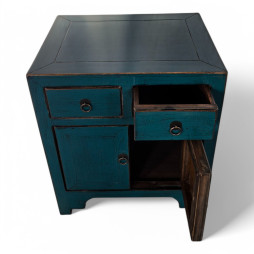Petite armoire – Orme bleu | Meuble compact d’inspiration asiatique