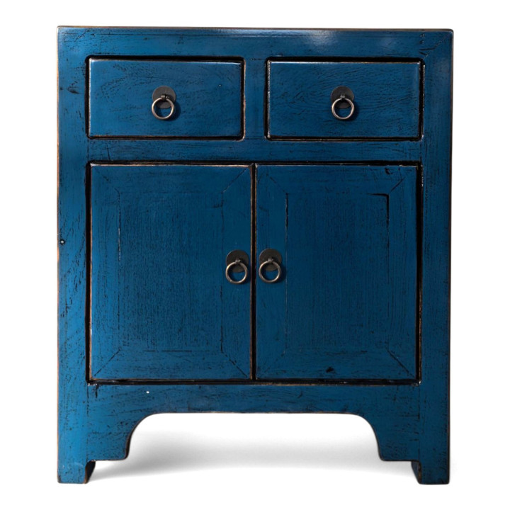 Petite armoire – Orme bleu | Meuble compact d’inspiration asiatique