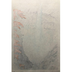 Chute Kegon à Nikkō | Estampe originale de Kasamatsu Shirō