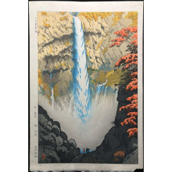 Chute Kegon à Nikkō | Estampe originale de Kasamatsu Shirō