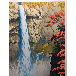 Chute Kegon à Nikkō | Estampe originale de Kasamatsu Shirō