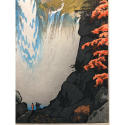 Chute Kegon à Nikkō | Estampe originale de Kasamatsu Shirō