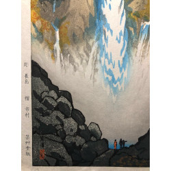 Chute Kegon à Nikkō | Estampe originale de Kasamatsu Shirō