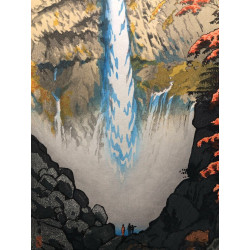Chute Kegon à Nikkō | Estampe originale de Kasamatsu Shirō