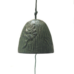 clochette a vent japonaise furin pivoine verte fonte