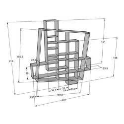 Bibliothèque FRISCO – Design Hugues Weill – Chêne massif – Drugeot Manufacture