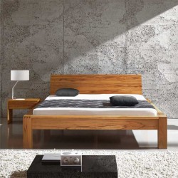 MERIDA, lit en bois massif avec un grand dossier, made in Germany