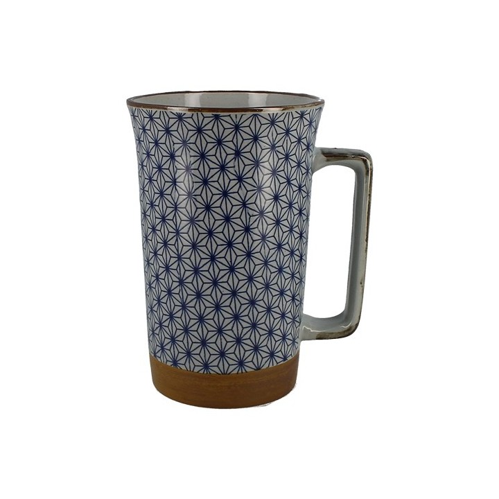 Grand mug du Japon  0,6 l.  Fleurettes bleues