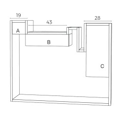 Console GLYCINE avec rangements du designer Pierre Rochepeau pour Drugeot