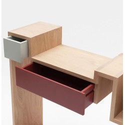 Console GLYCINE avec rangements du designer Pierre Rochepeau pour Drugeot