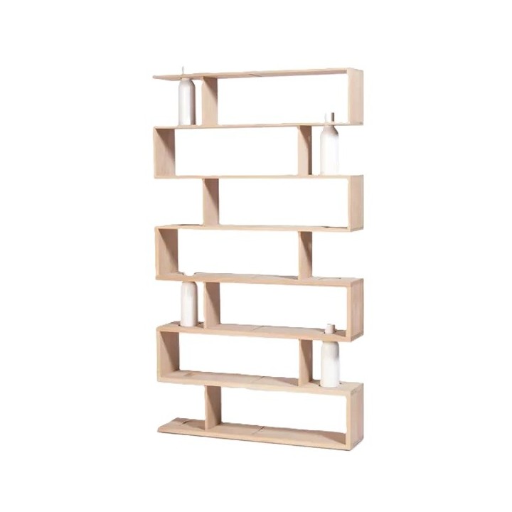 Bibliothèque BIBLIOFLEUR – Chêne massif & céramique – Design Pierre Rochepeau – Drugeot Manufacture