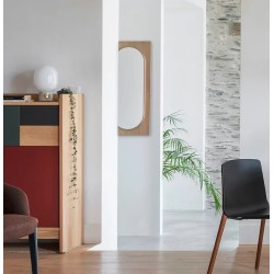 Miroir bois massif CIRCUIT Ovale