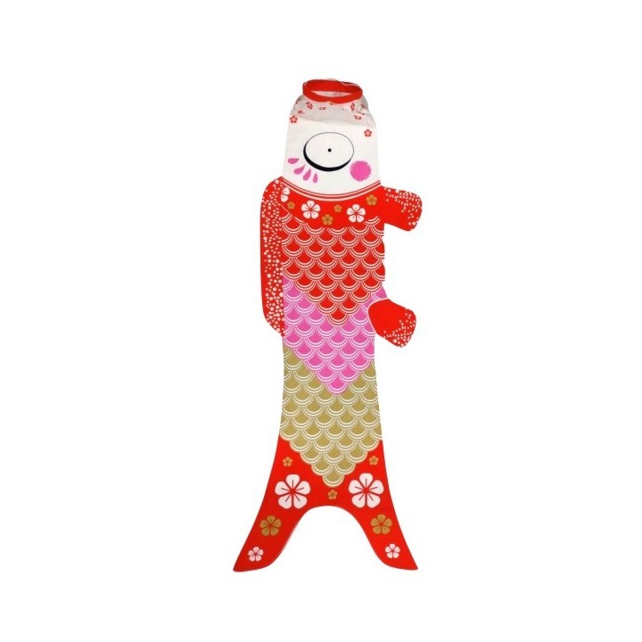 Koinobori Rouge Doré Madame Mo en coton biologique