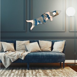 Koinobori Matsu Blue Madame Mo en coton biologique